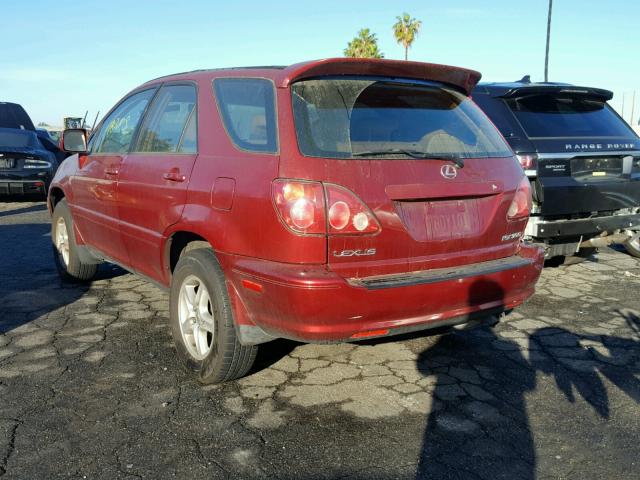 JT6GF10U4Y0078564 - 2000 LEXUS RX 300 BURGUNDY photo 3