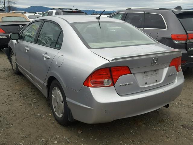 JHMFA36207S014804 - 2007 HONDA CIVIC HYBR SILVER photo 3