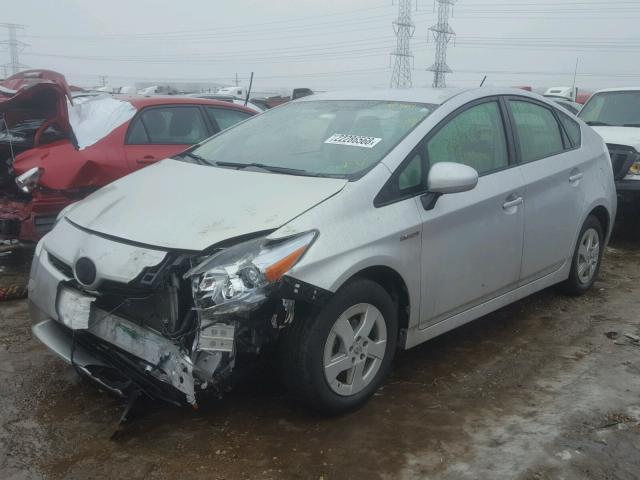 JTDKN3DUXA0165127 - 2010 TOYOTA PRIUS SILVER photo 2