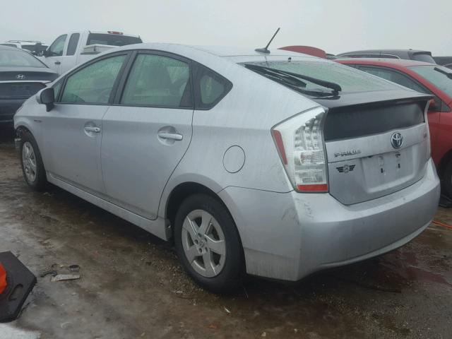 JTDKN3DUXA0165127 - 2010 TOYOTA PRIUS SILVER photo 3