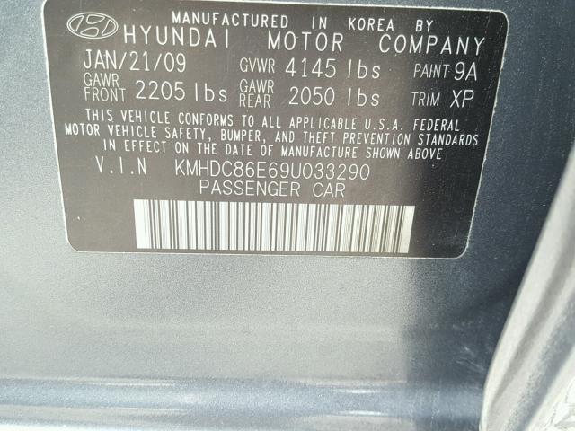 KMHDC86E69U033290 - 2009 HYUNDAI ELANTRA TO BLUE photo 10