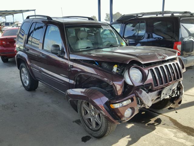 1J4GL58K04W263983 - 2004 JEEP LIBERTY LI MAROON photo 1