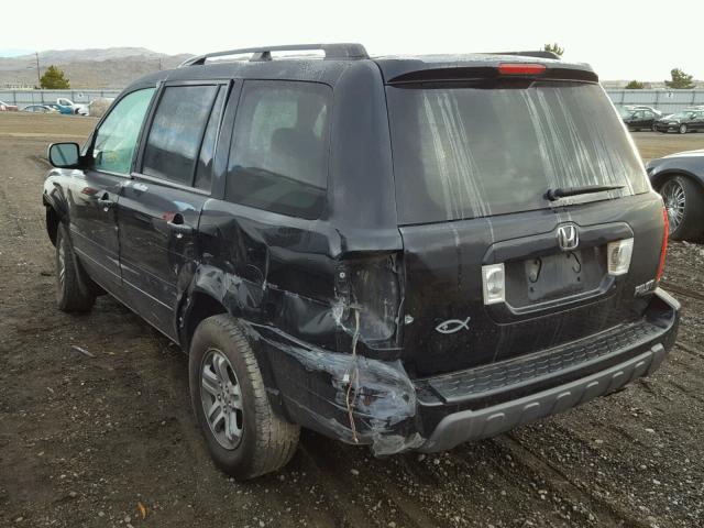 2HKYF18554H592527 - 2004 HONDA PILOT EXL BLACK photo 3