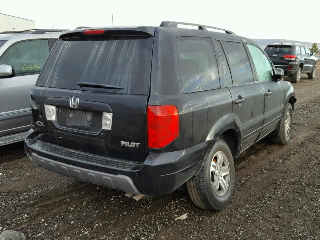 2HKYF18554H592527 - 2004 HONDA PILOT EXL BLACK photo 4