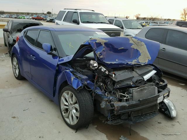 KMHTC6AD8CU082593 - 2012 HYUNDAI VELOSTER B BLUE photo 1