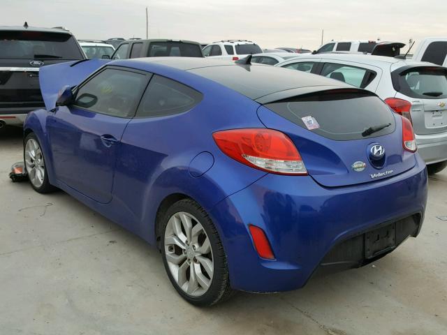 KMHTC6AD8CU082593 - 2012 HYUNDAI VELOSTER B BLUE photo 3