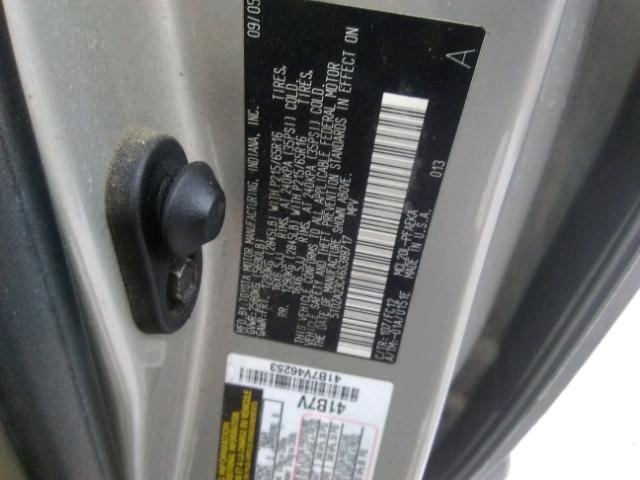 5TDZA23C46S388717 - 2006 TOYOTA SIENNA CE SILVER photo 10