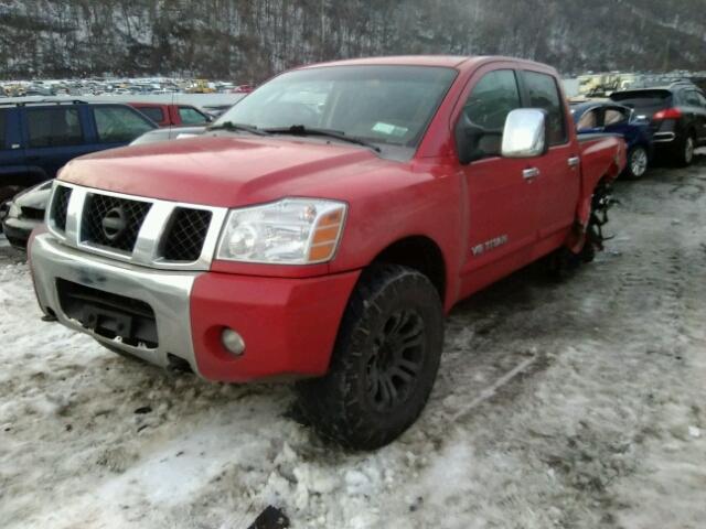 1N6BA07B87N244731 - 2007 NISSAN TITAN XE RED photo 2