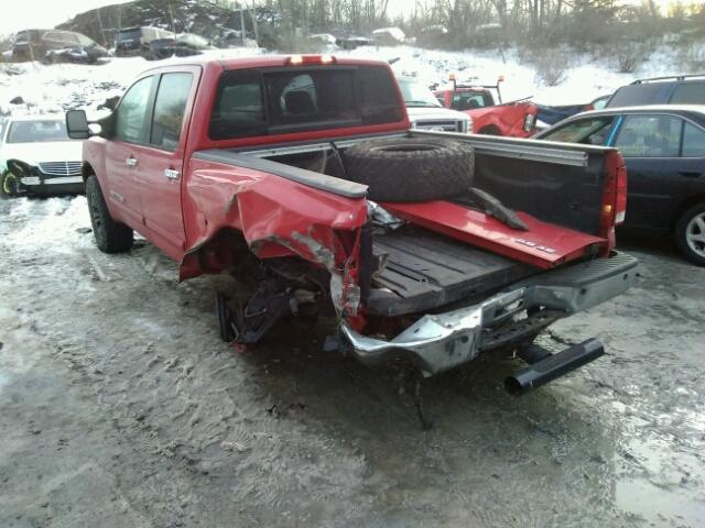 1N6BA07B87N244731 - 2007 NISSAN TITAN XE RED photo 3