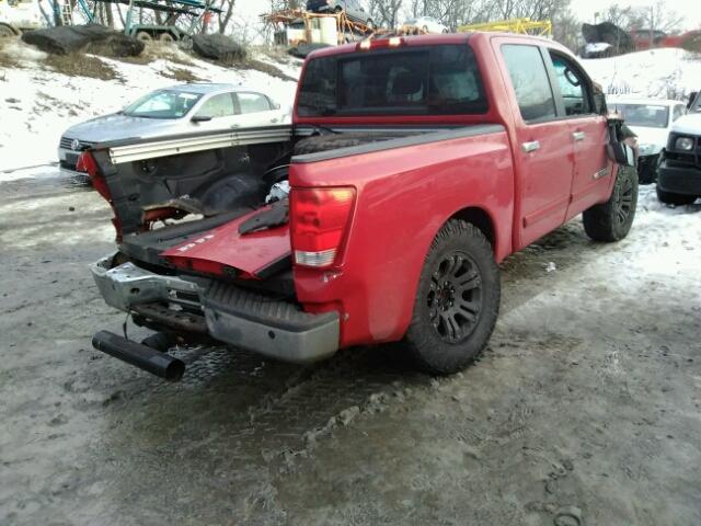 1N6BA07B87N244731 - 2007 NISSAN TITAN XE RED photo 4