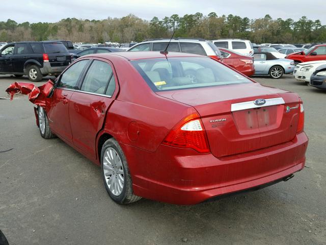 3FADP0L32BR206464 - 2011 FORD FUSION HYB RED photo 3