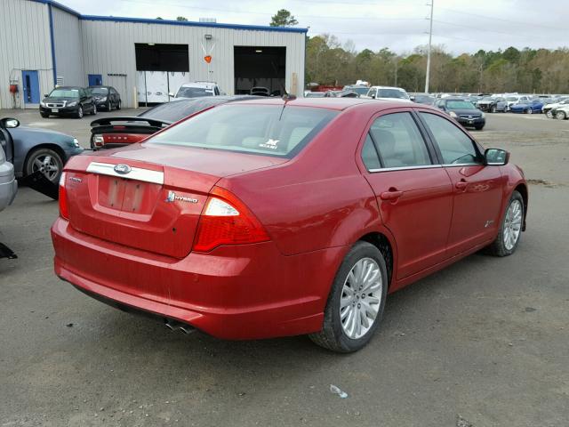 3FADP0L32BR206464 - 2011 FORD FUSION HYB RED photo 4