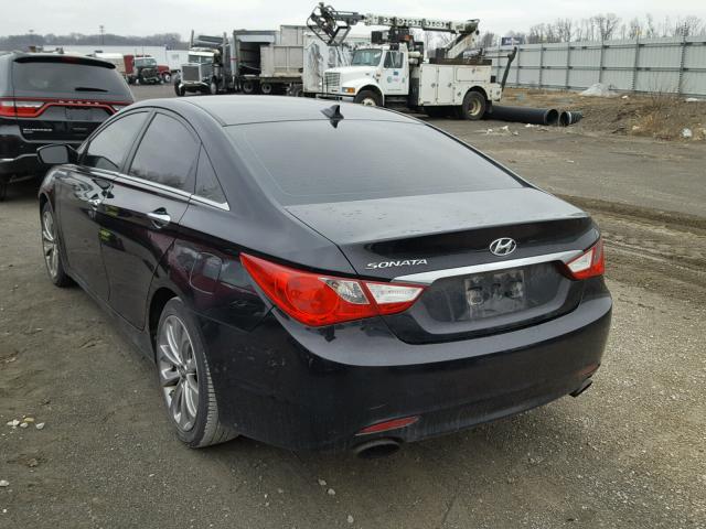 5NPEC4AC1CH441639 - 2012 HYUNDAI SONATA SE BLACK photo 3