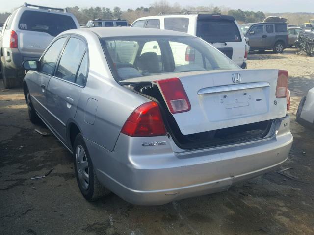 2HGES16522H513453 - 2002 HONDA CIVIC LX SILVER photo 3