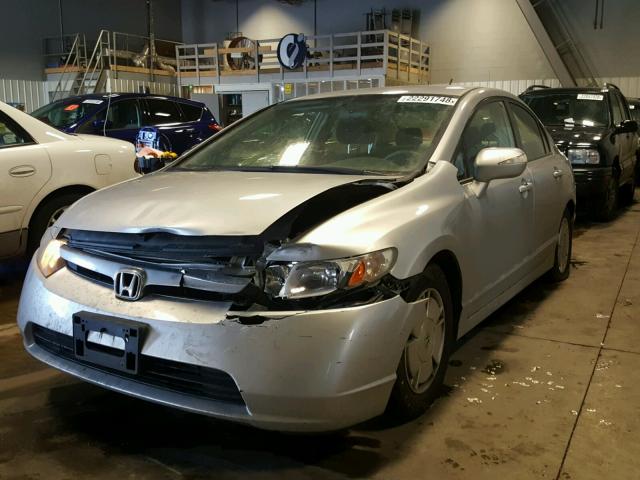 JHMFA36227S014657 - 2007 HONDA CIVIC HYBR SILVER photo 2