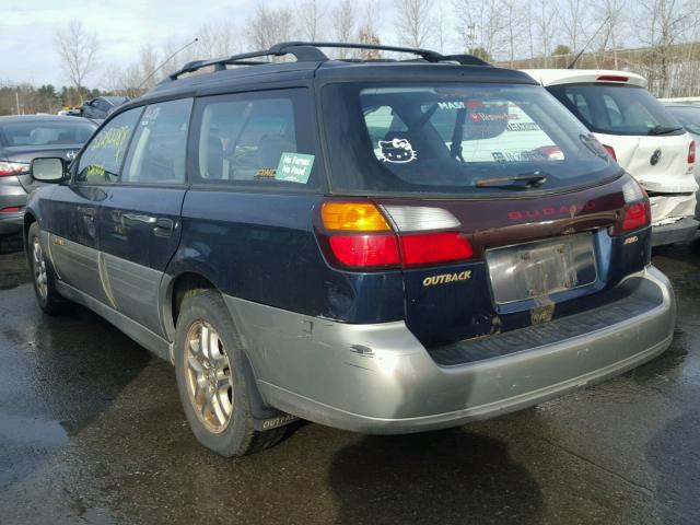 4S3BH665617641315 - 2001 SUBARU LEGACY OUT BLUE photo 3