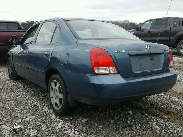 KMHDN45D81U089067 - 2001 HYUNDAI ELANTRA GL BLUE photo 3