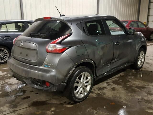 JN8AF5MV5FT554314 - 2015 NISSAN JUKE S GRAY photo 4