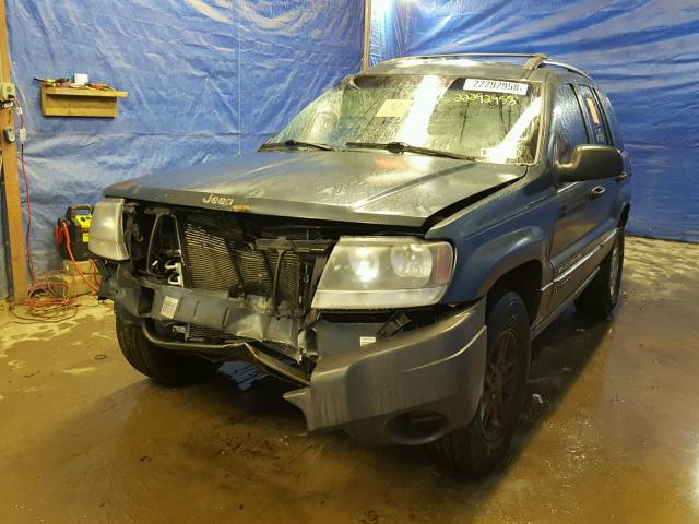 1J4GW48S84C276452 - 2004 JEEP GRAND CHER BLUE photo 2