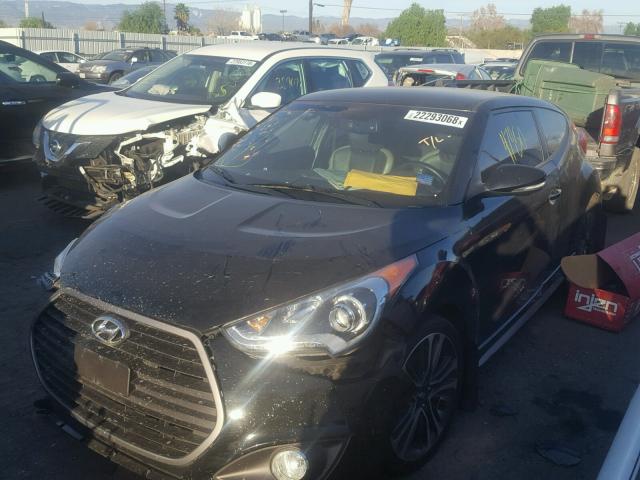 KMHTC6AE0GU284763 - 2016 HYUNDAI VELOSTER T BLACK photo 2