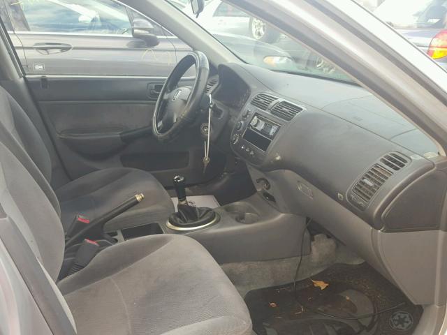 2HGES15571H616366 - 2001 HONDA CIVIC LX SILVER photo 5