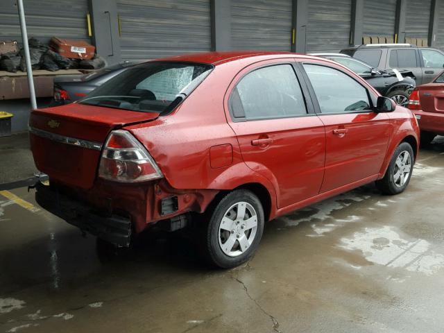 KL1TD5DE1BB209900 - 2011 CHEVROLET AVEO LS RED photo 4