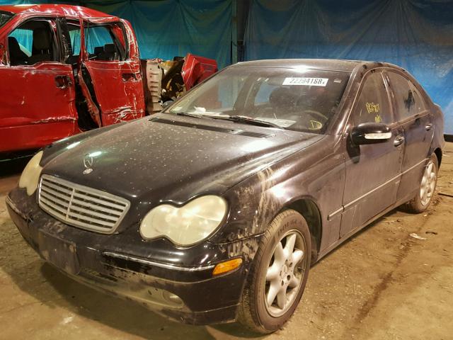 WDBRF81J64F545150 - 2004 MERCEDES-BENZ C 240 4MAT BLACK photo 2