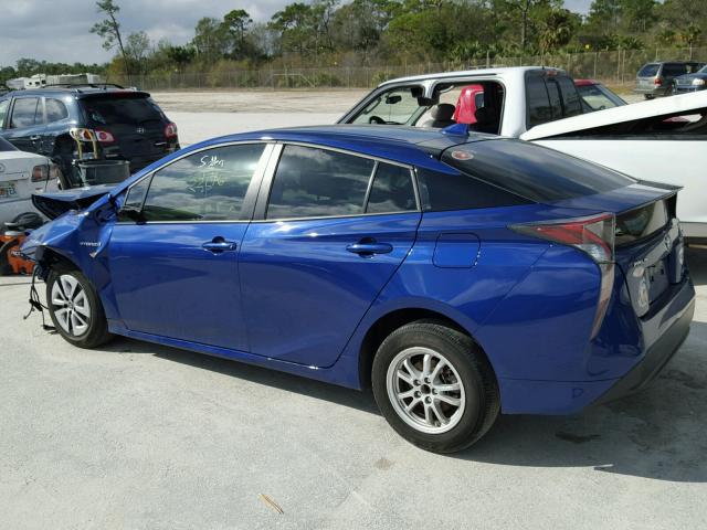 JTDKARFU3G3516060 - 2016 TOYOTA PRIUS BLUE photo 3