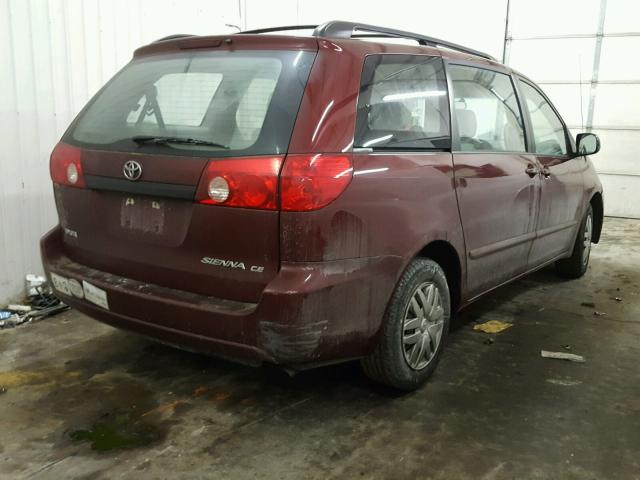 5TDZK23C98S127521 - 2008 TOYOTA SIENNA CE RED photo 4