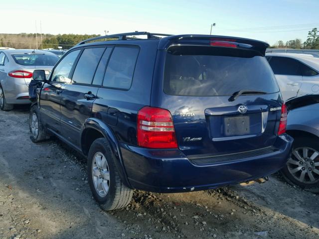 JTEHF21A410006921 - 2001 TOYOTA HIGHLANDER BLUE photo 3