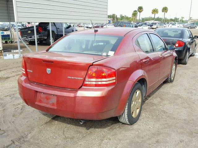 1B3LC46B99N537942 - 2009 DODGE AVENGER SE BURGUNDY photo 4