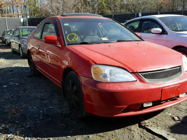 1HGEM220X2L044027 - 2002 HONDA CIVIC EX წითელი ფოტო 1