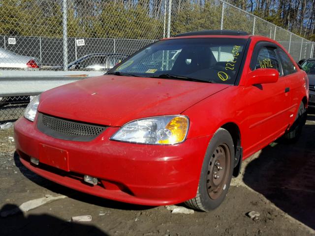 1HGEM220X2L044027 - 2002 HONDA CIVIC EX RED photo 2