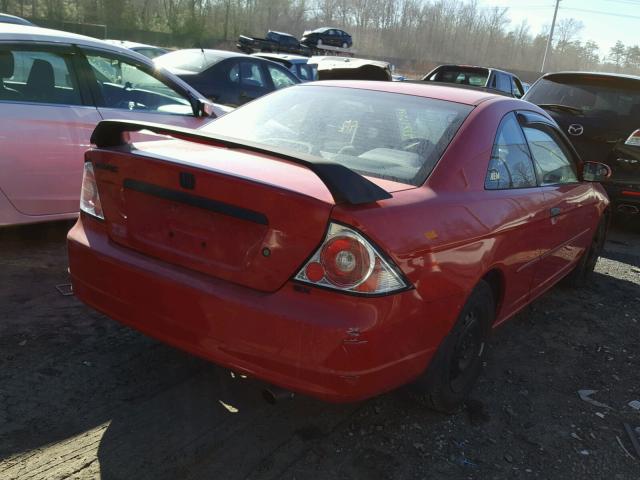 1HGEM220X2L044027 - 2002 HONDA CIVIC EX წითელი ფოტო 4