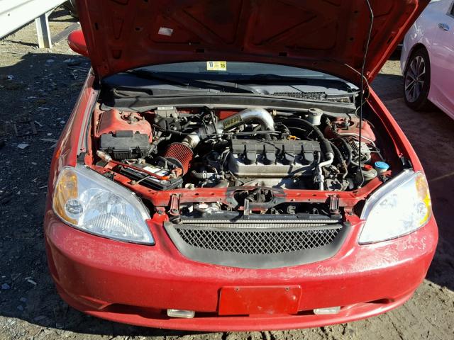 1HGEM220X2L044027 - 2002 HONDA CIVIC EX წითელი ფოტო 7