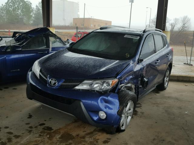 2T3WFREV3EW111081 - 2014 TOYOTA RAV4 XLE BLUE photo 2