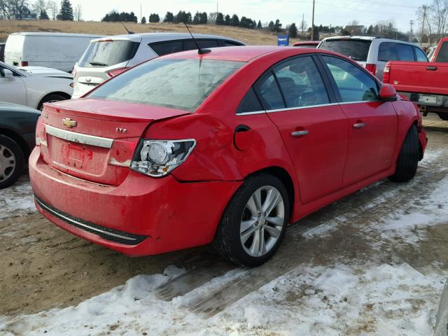 1G1PG5SB8E7387684 - 2014 CHEVROLET CRUZE LTZ RED photo 4