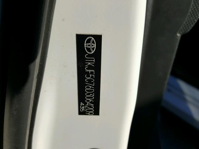 JTKJF5C76D3064209 - 2013 TOYOTA SCION TC 白色 照片 10