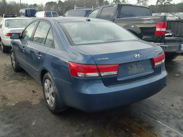 5NPET46C67H262396 - 2007 HYUNDAI SONATA GLS BLUE photo 3