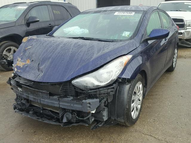 5NPDH4AE9DH216997 - 2013 HYUNDAI ELANTRA GL BLUE photo 2