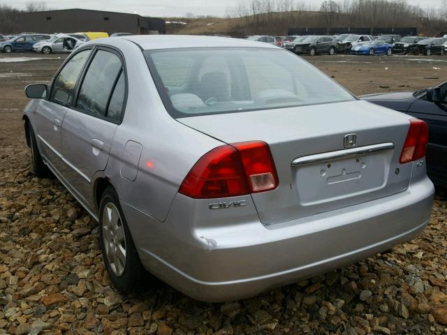 2HGES26792H589730 - 2002 HONDA CIVIC EX ვერცხლისფერი ფოტო 3