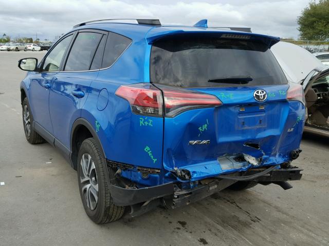 JTMZFREV0GJ076076 - 2016 TOYOTA RAV4 LE BLUE photo 3