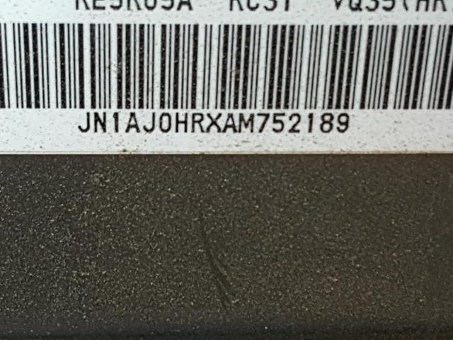 JN1AJ0HRXAM752189 - 2010 INFINITI EX35 BASE SILVER photo 10