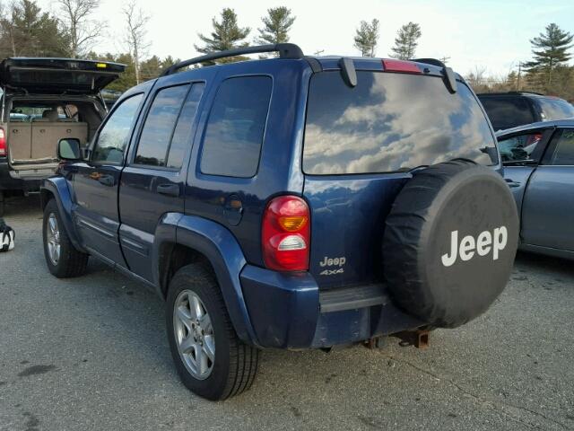 1J8GL58K23W591113 - 2003 JEEP LIBERTY LI BLUE photo 3