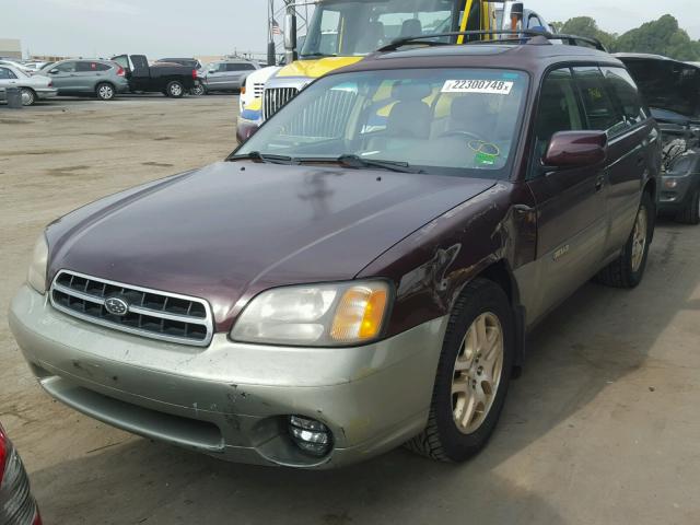 4S3BH686XY7650728 - 2000 SUBARU LEGACY OUT MAROON photo 2