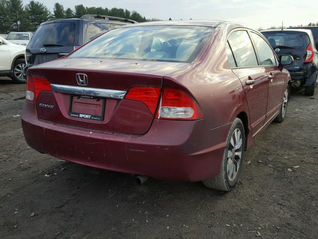 1HGFA16819L028851 - 2009 HONDA CIVIC EX BURGUNDY photo 4