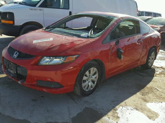 2HGFG3B59CH557913 - 2012 HONDA CIVIC LX RED photo 2