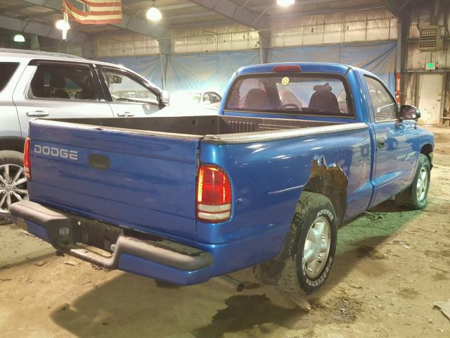 1B7FL26X0YS751293 - 2000 DODGE DAKOTA BLUE photo 4