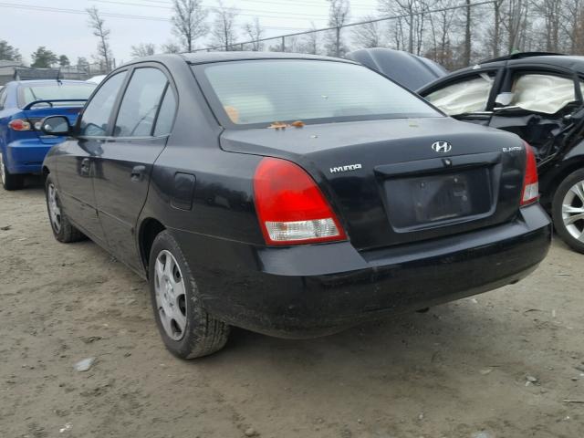 KMHDN45D83U672791 - 2003 HYUNDAI ELANTRA GL BLACK photo 3