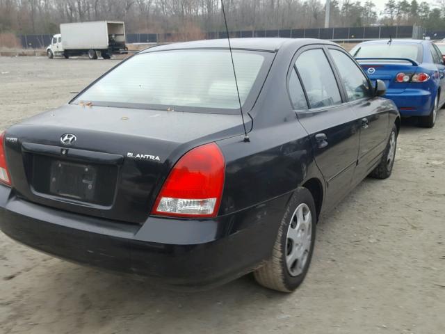 KMHDN45D83U672791 - 2003 HYUNDAI ELANTRA GL BLACK photo 4